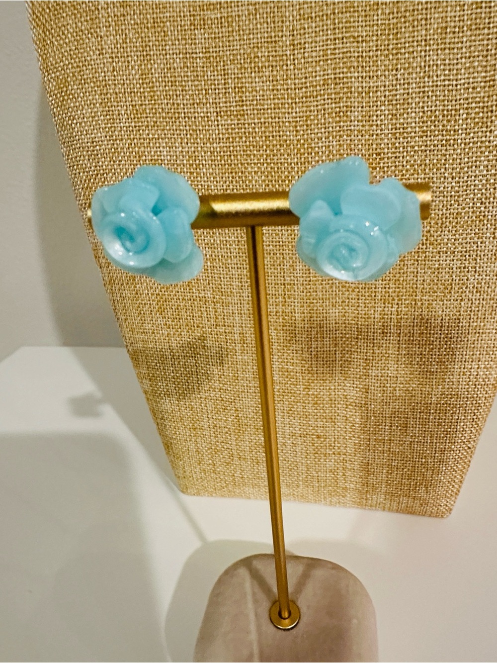 Fashion Jewelry Turquoise Blue Rose Stud Earrings